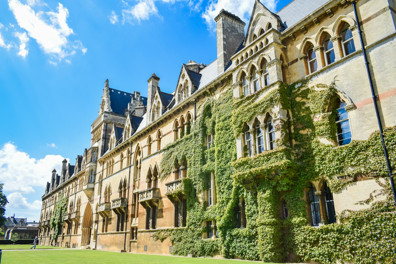 Ivy-covered gothic academic building