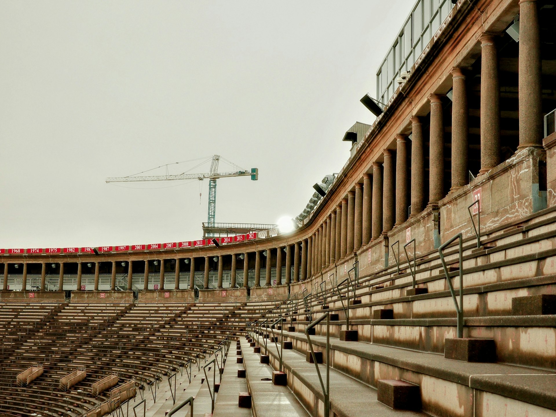 Empty Ivy League football stadium seats